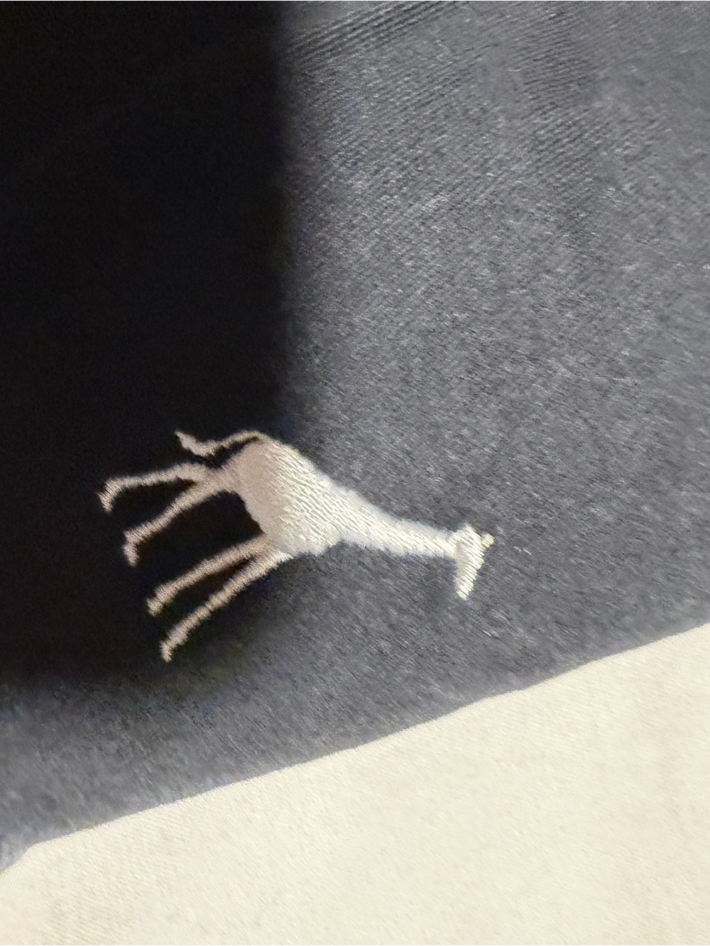 Embroidered Giraffe Detail Black & Cream Fabric